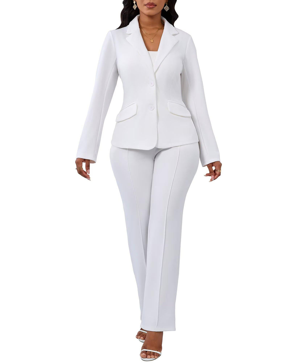 Kafiloe Women Suits 2 Piece Set Blazer Business Casual Outfit