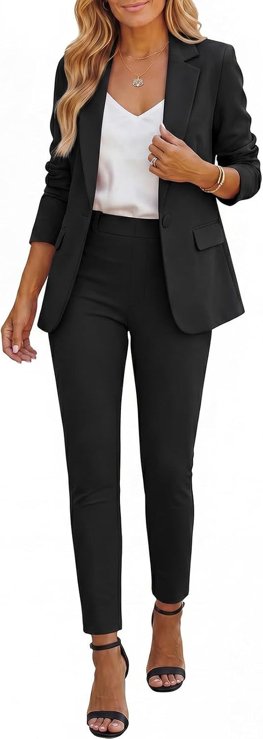 Kelyaa Women's 2 Piece Suit Set Slim Fit Business Casual Outfits