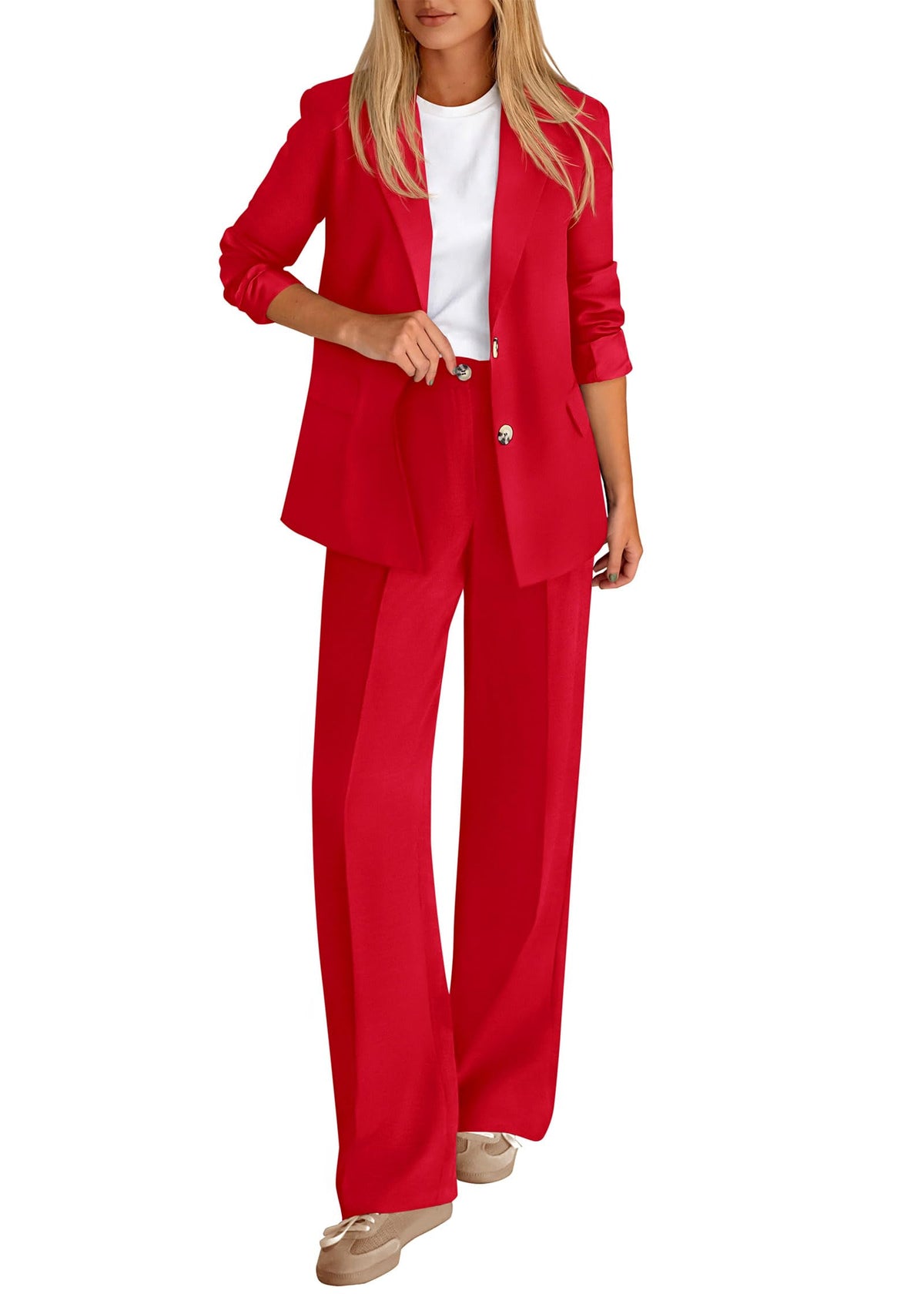 KIRUNDO Womens Suits 2 Piece Set Business Casual Outfits