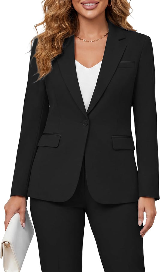 Kelyaa Womens 2 Piece Suit Sets Slim Fit Blazer Pants Work Outfits