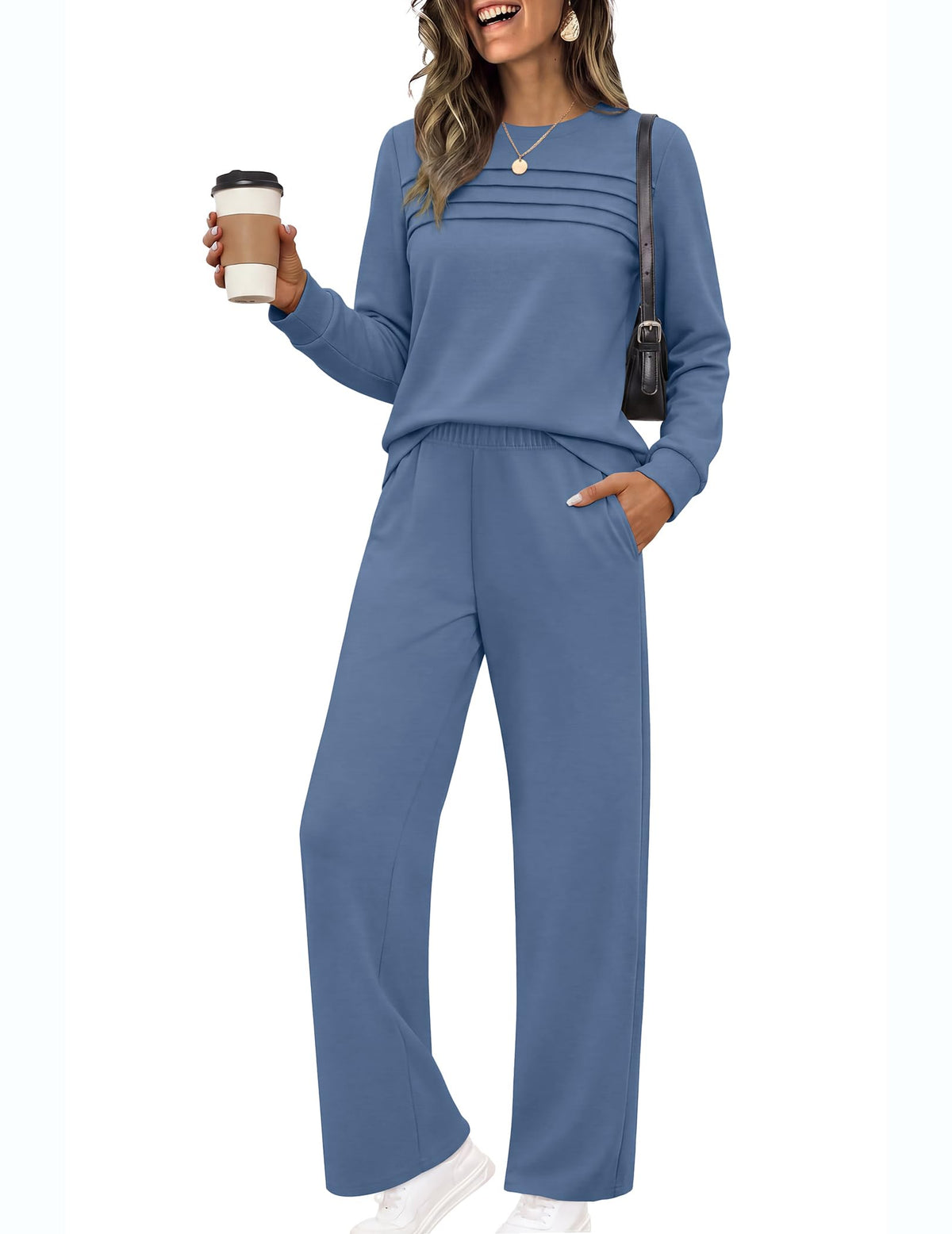 Ekouaer 2 Piece Sets for Women Lounge Set Airport Fall Travel Outfits 2026