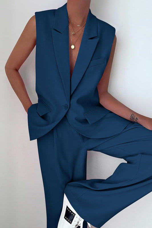 PRETTYGARDEN Women's Summer 2 Piece Outfits Blazer Sets