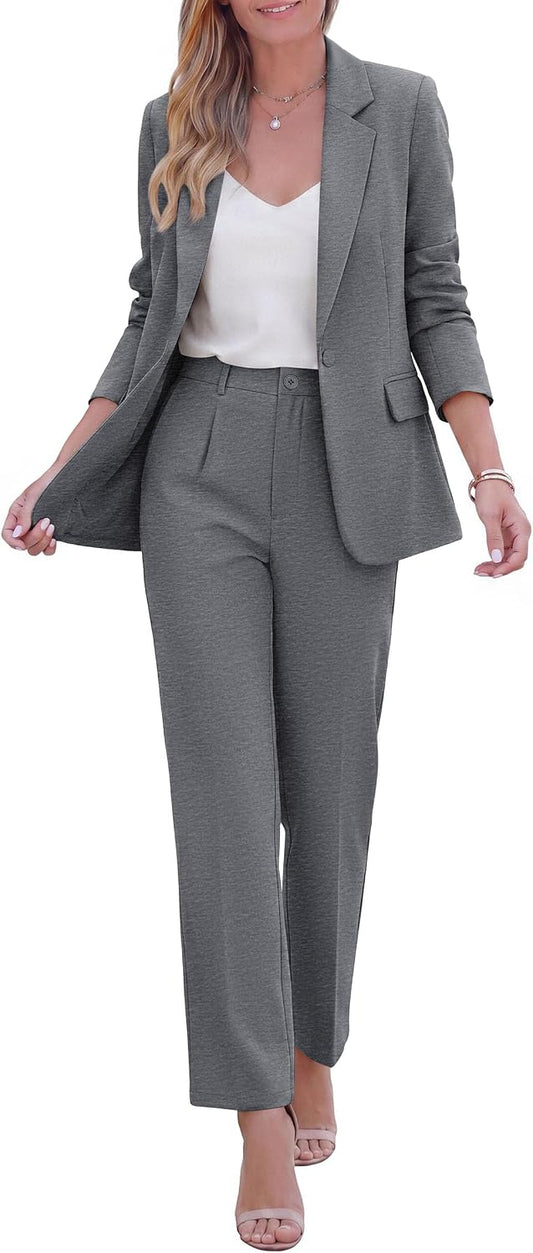 PRETTYGARDEN Two Piece Sets for Women Dressy Pant Suits