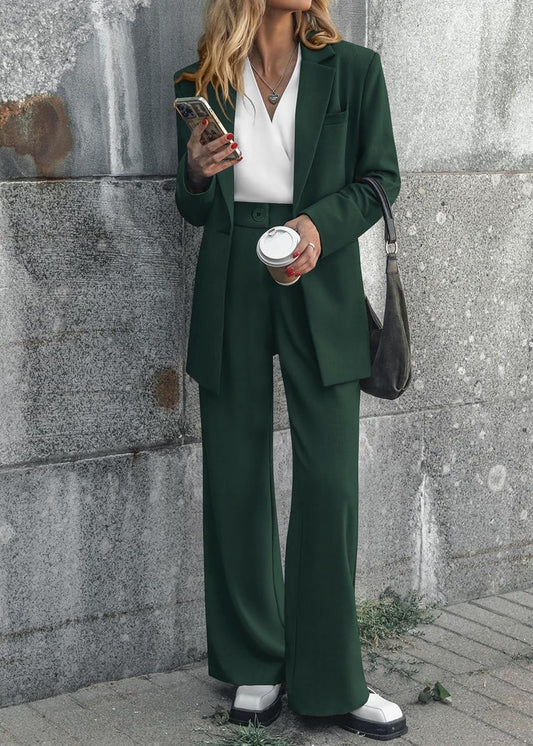 KIRUNDO Women Suits 2 Piece Set Business Dressy Pantsuit