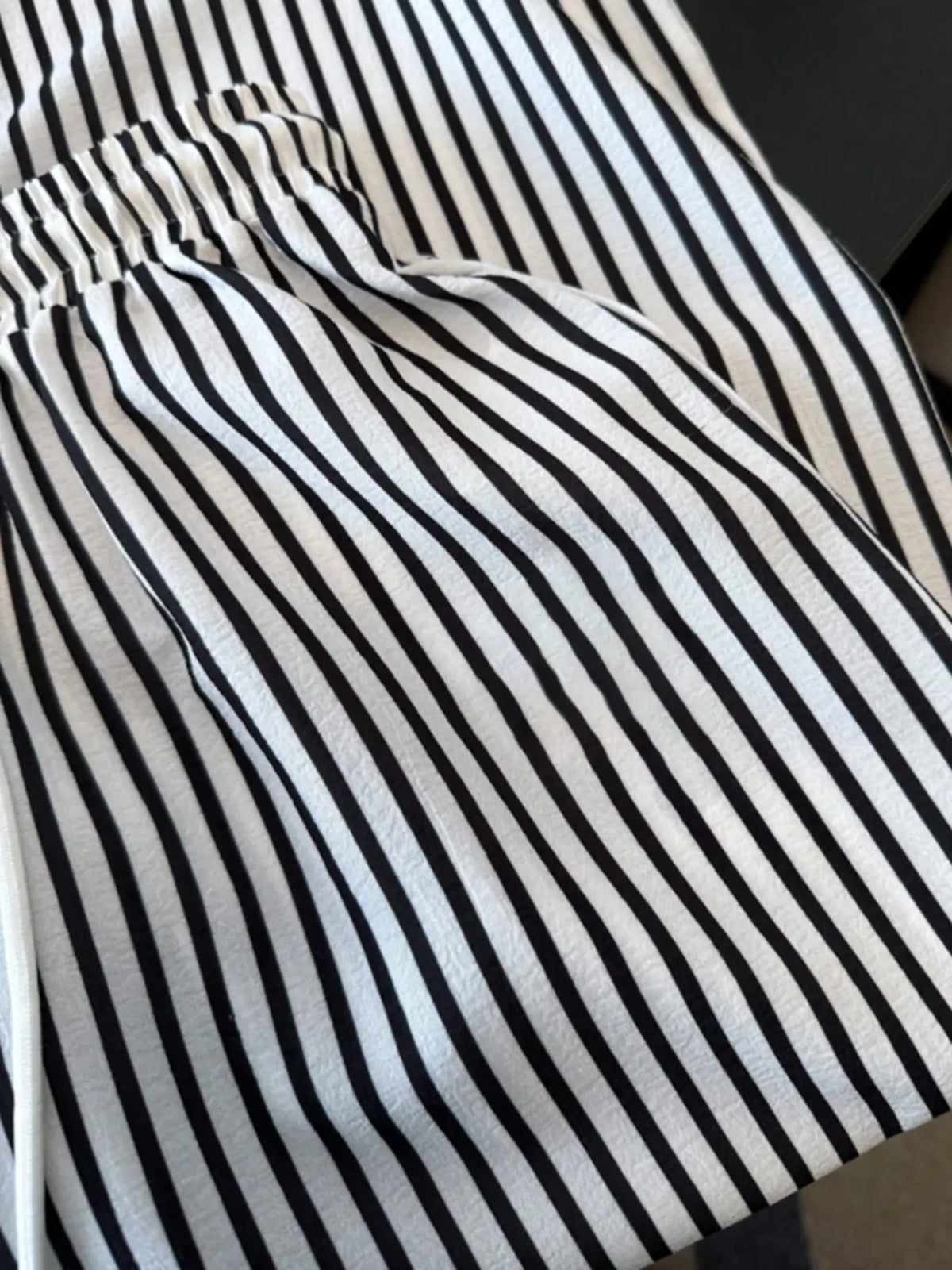 Women's Simple Fashion Fitted T-Shirt & Straight Striped Shorts, Casual Style Womenswear for Outdoor, Home, Hiking, Camping and Travel Stripe Set