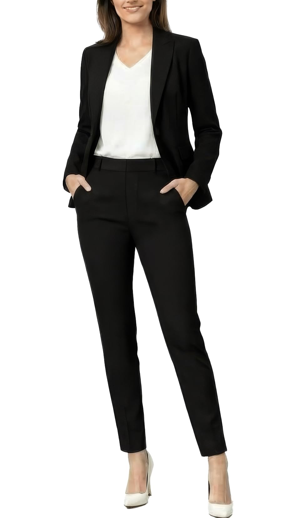 Marycrafts Women's Pant Suits Set – Professional Business Suiting Blazer and Pants 2 Piece Outfit