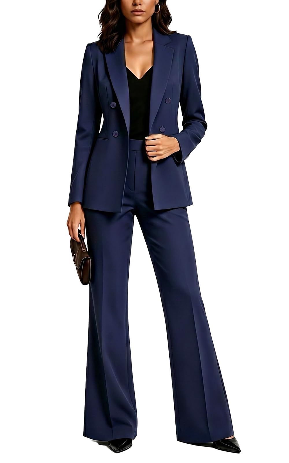 Agenlulu Women's 2 Piece Suits Business Casual Outfits Long Sleeve Solid Blazer Pantsuits Professional Office Work Sets