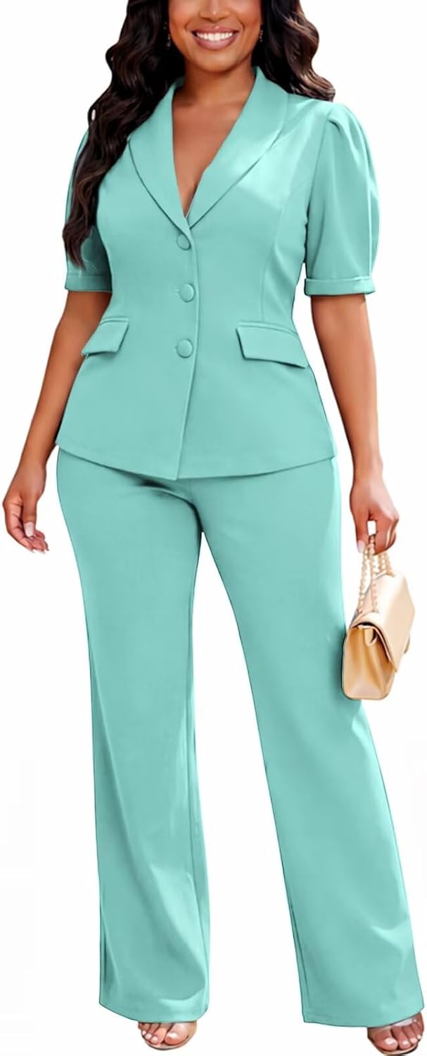 Kafiloe Pant Suits for Women Dressy 2 Piece Set Business Casual Outfits