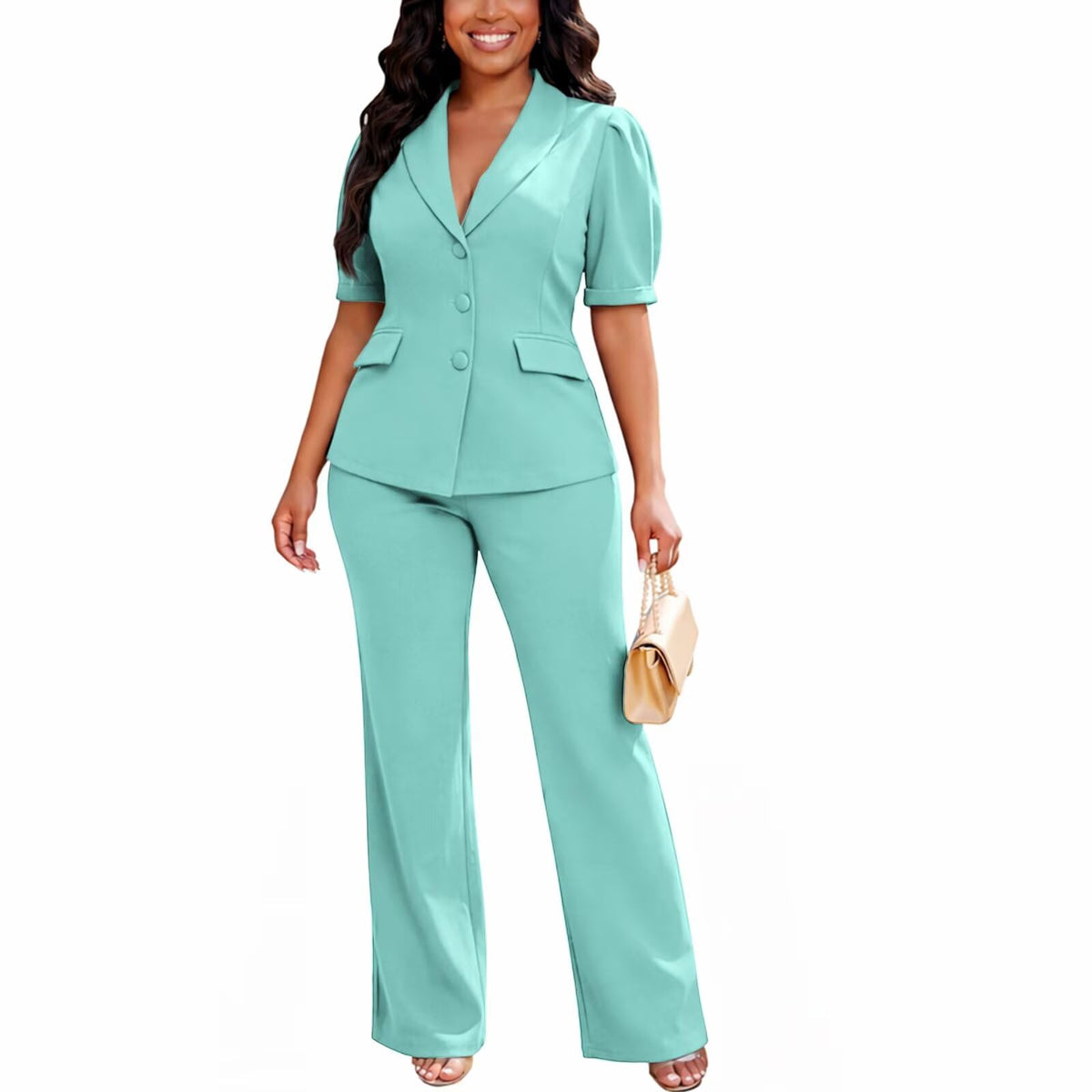 Kafiloe Pant Suits for Women Dressy 2 Piece Set Business Casual Outfits