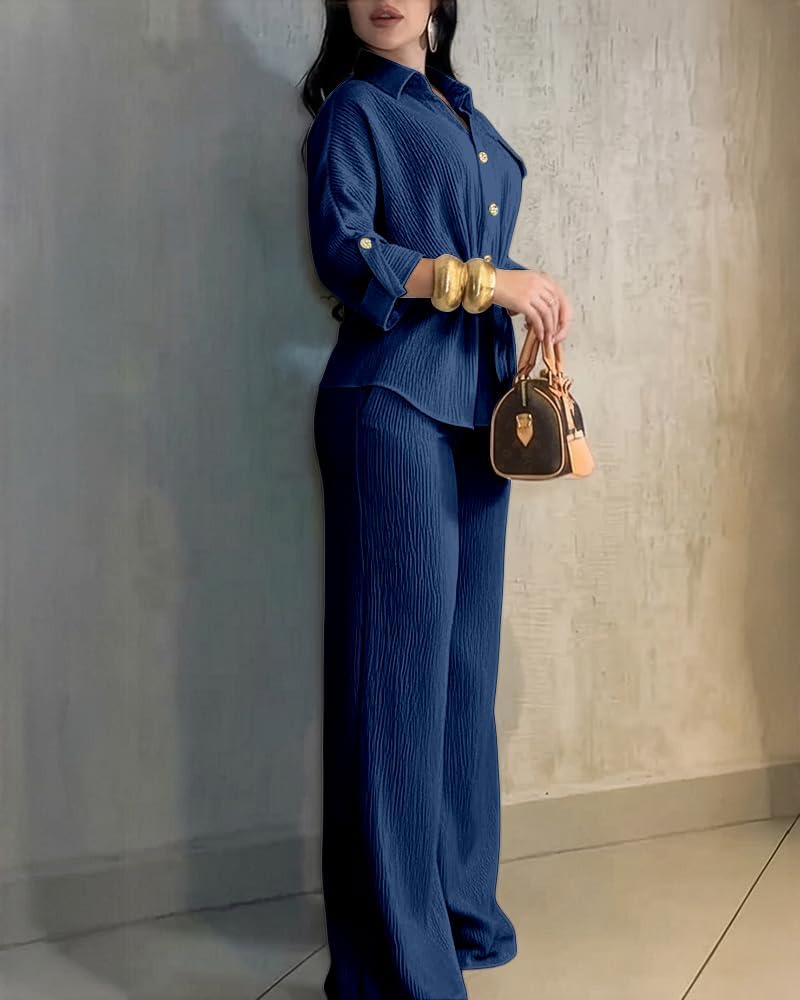 CHICME 2 Piece Sets for Women Fall Outfits Business Casual