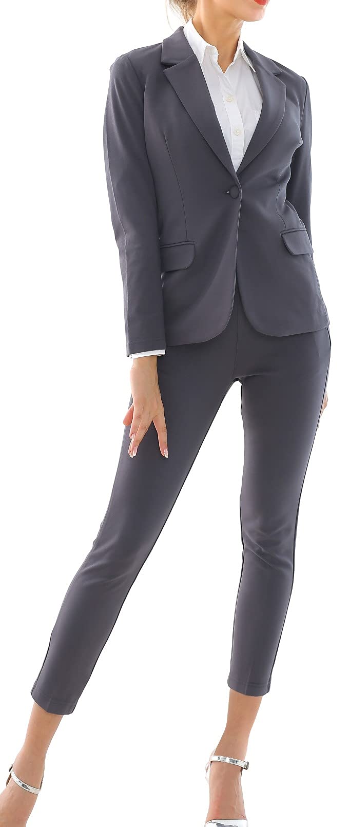Marycrafts Women’s Two Piece Suits – Business Blazer Pant Suit Set, Professional Work Outfit for Office