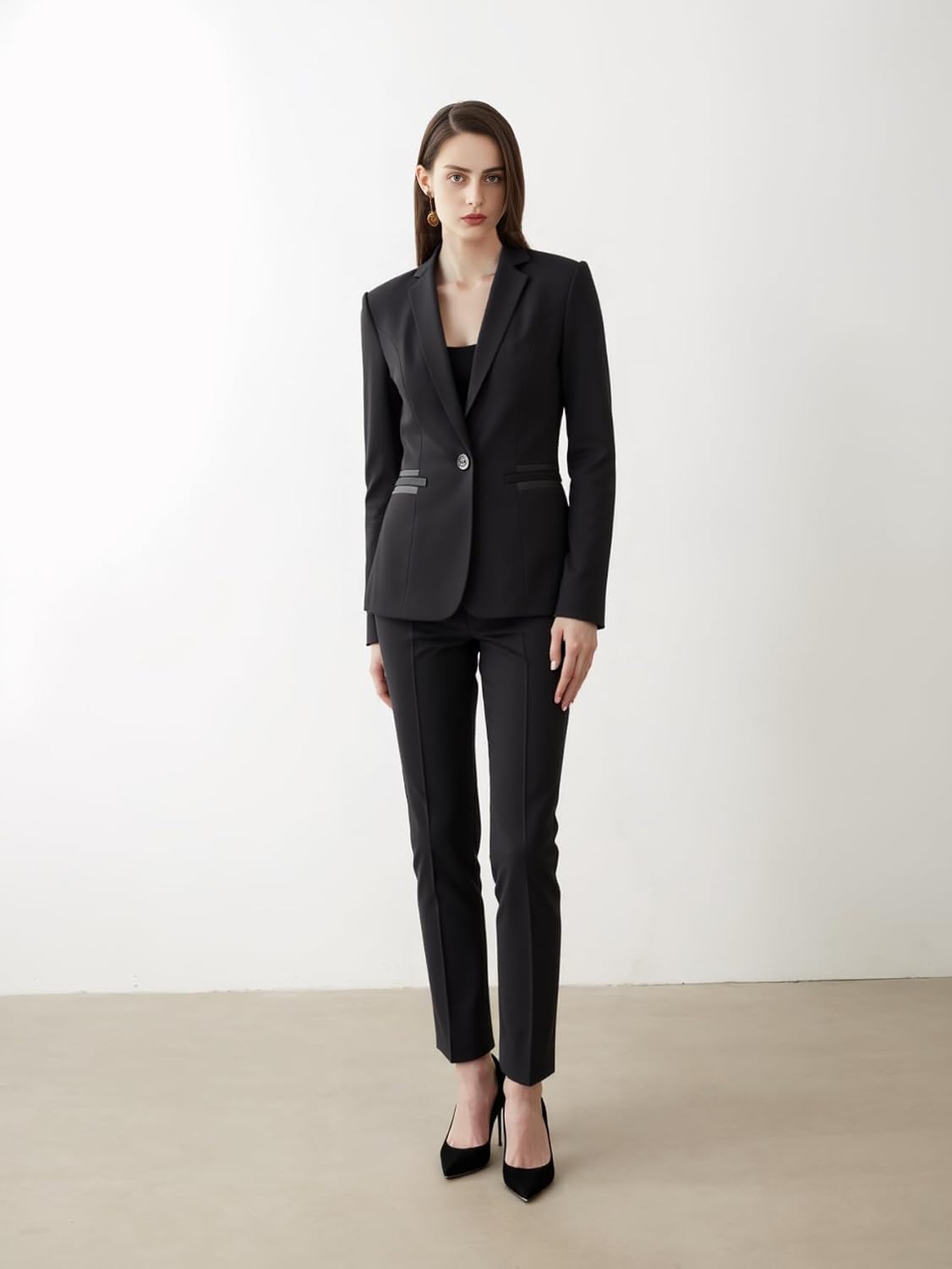 Women's 2 Piece Suit Pants One Button Blazer Set Business Casual Outfits