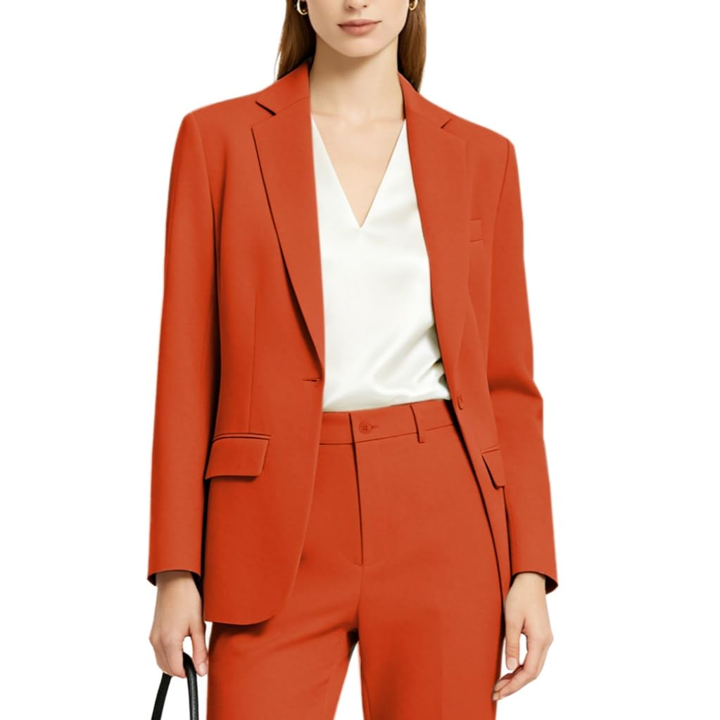 Women’s 2 Piece Suit Sets Formal Business Slim Fit Outfit Office Pantsuits