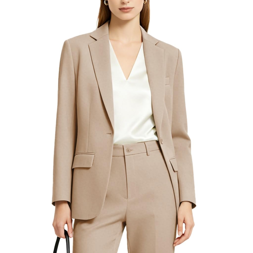 Women’s 2 Piece Suit Sets Formal Business Slim Fit Outfit Office Pantsuits