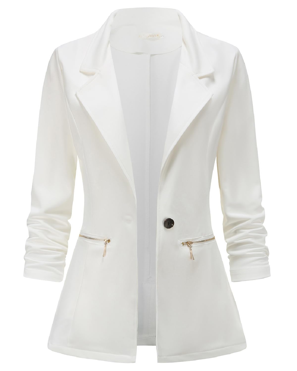 Genhoo Womens Casual Blazer Stretch Long Sleeve Work Office Suit Jacket