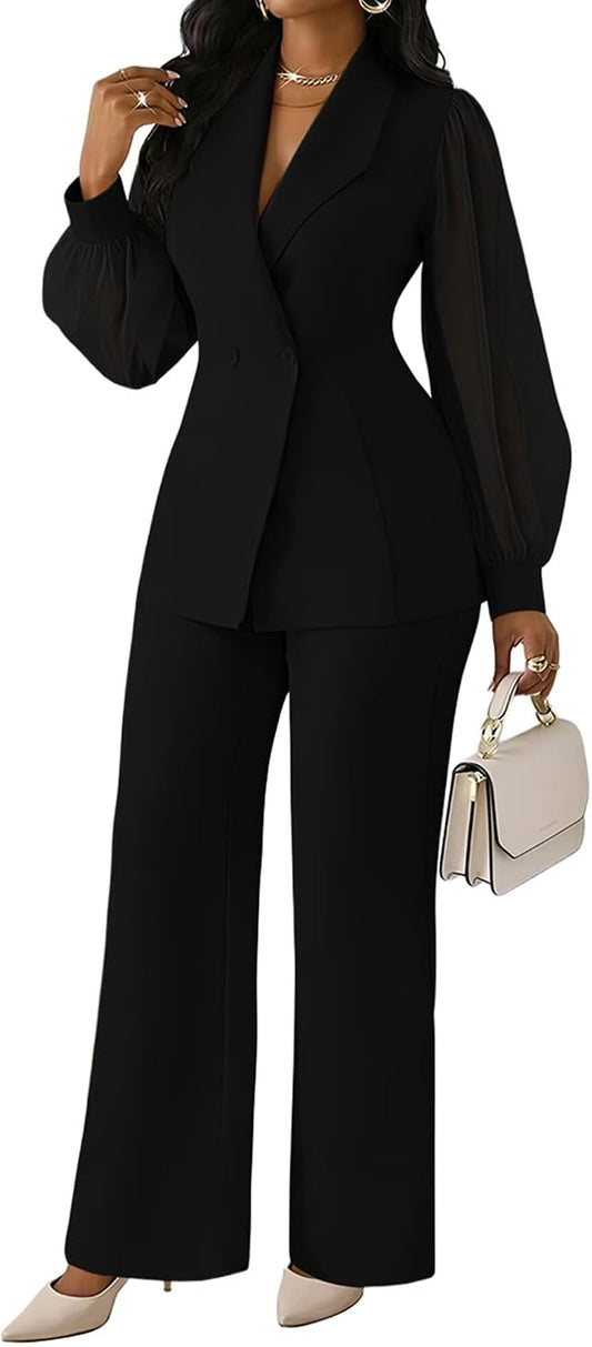 Kafiloe Women's Suits 2 Piece Set Business Casual Outfits