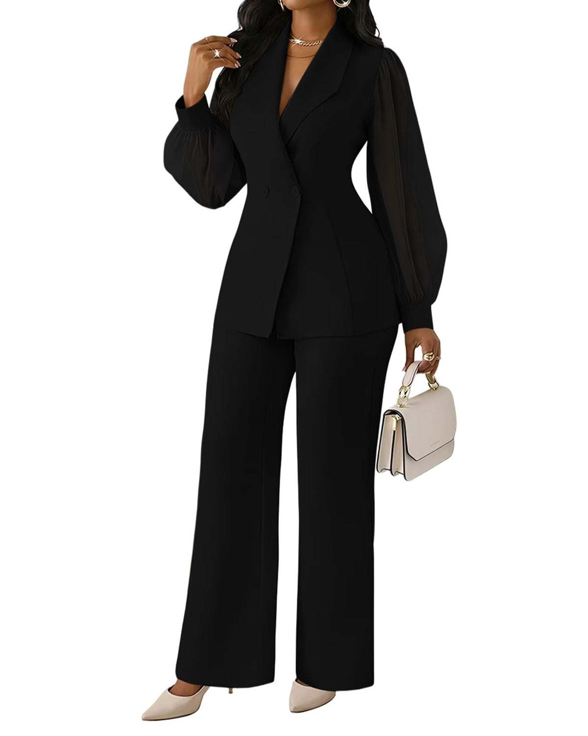Kafiloe Women's Suits 2 Piece Set Business Casual Outfits