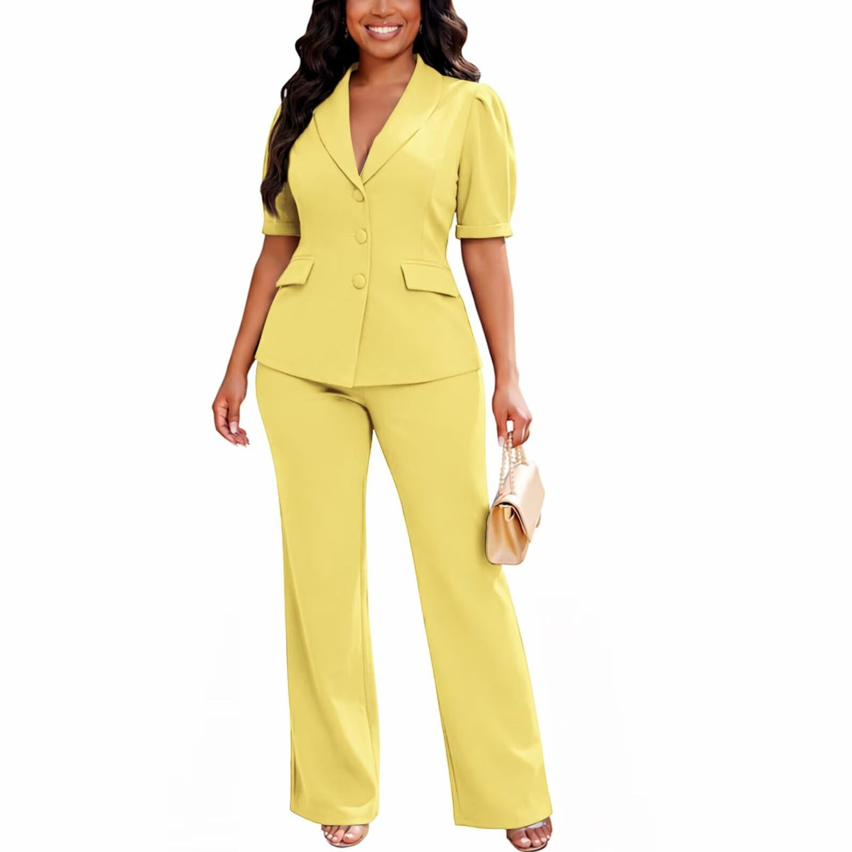 Kafiloe Pant Suits for Women Dressy 2 Piece Set Business Casual Outfits