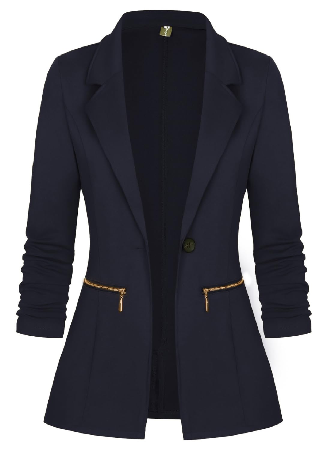 Genhoo Womens Casual Blazer Stretch Long Sleeve Work Office Suit Jacket