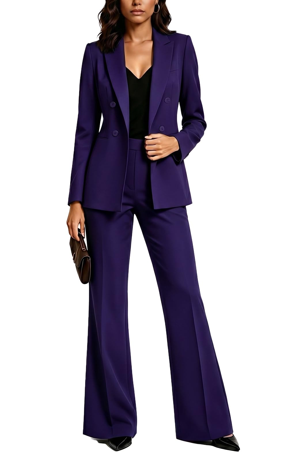 Agenlulu Women's 2 Piece Suits Business Casual Outfits Long Sleeve Solid Blazer Pantsuits Professional Office Work Sets