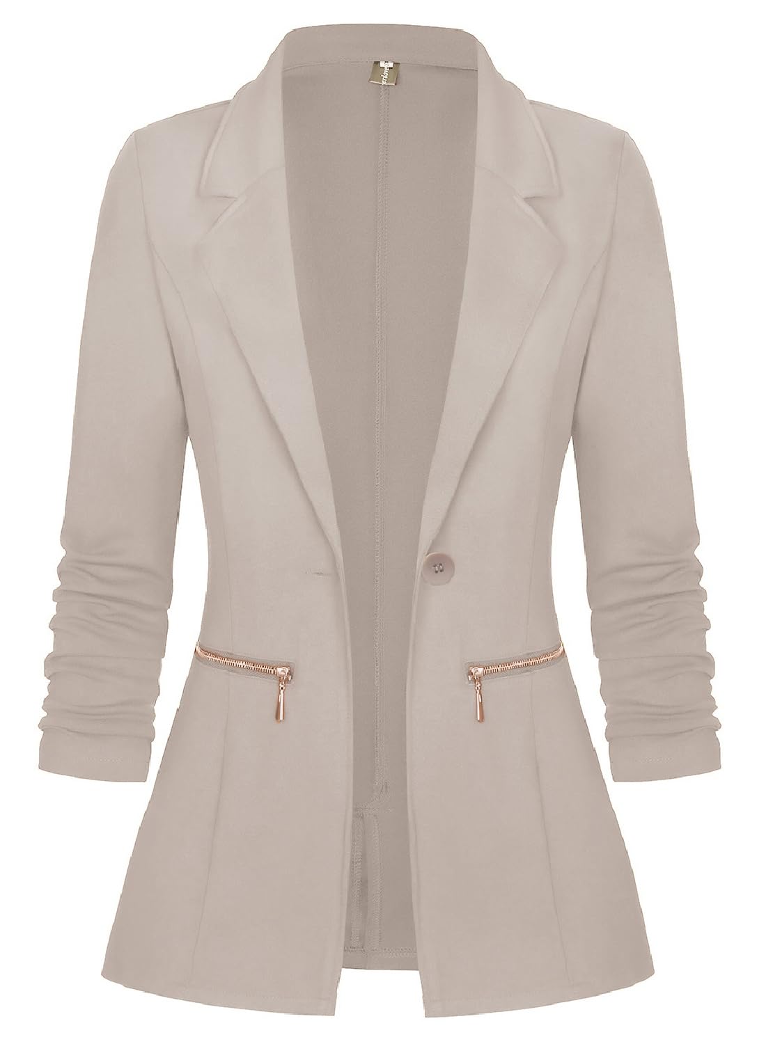 Genhoo Womens Casual Blazer Stretch Long Sleeve Work Office Suit Jacket