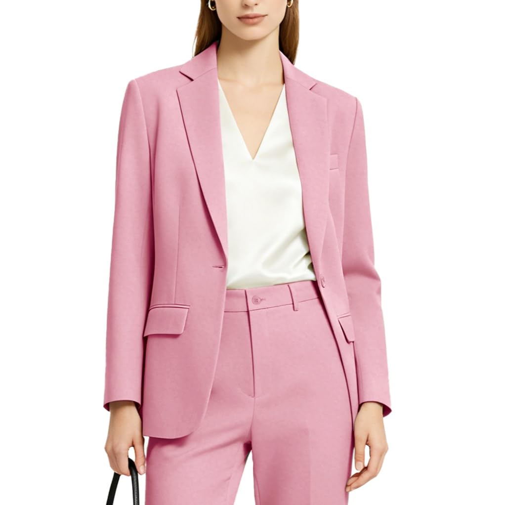 Women’s 2 Piece Suit Sets Formal Business Slim Fit Outfit Office Pantsuits