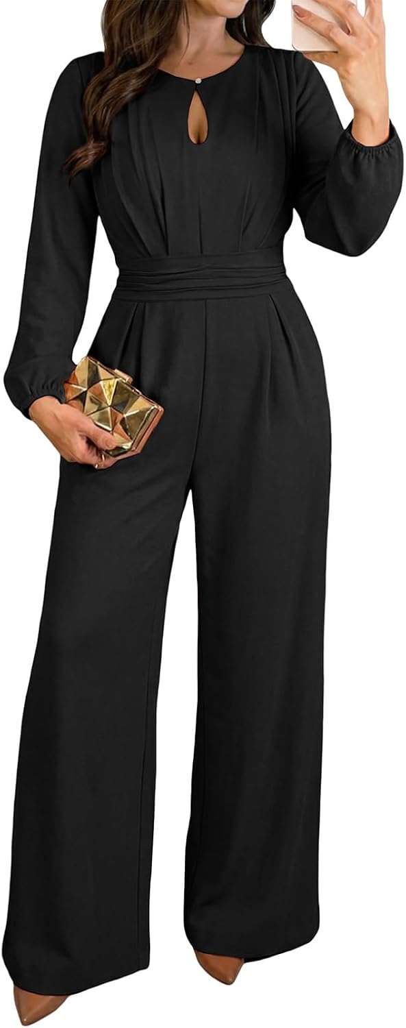Pink Queen Elegant Jumpsuits For Women Dressy 2026 Fall Keyhole Romper