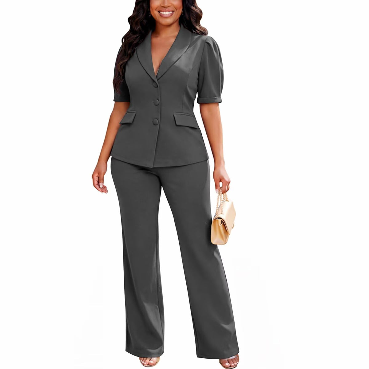 Kafiloe Pant Suits for Women Dressy 2 Piece Set Business Casual Outfits