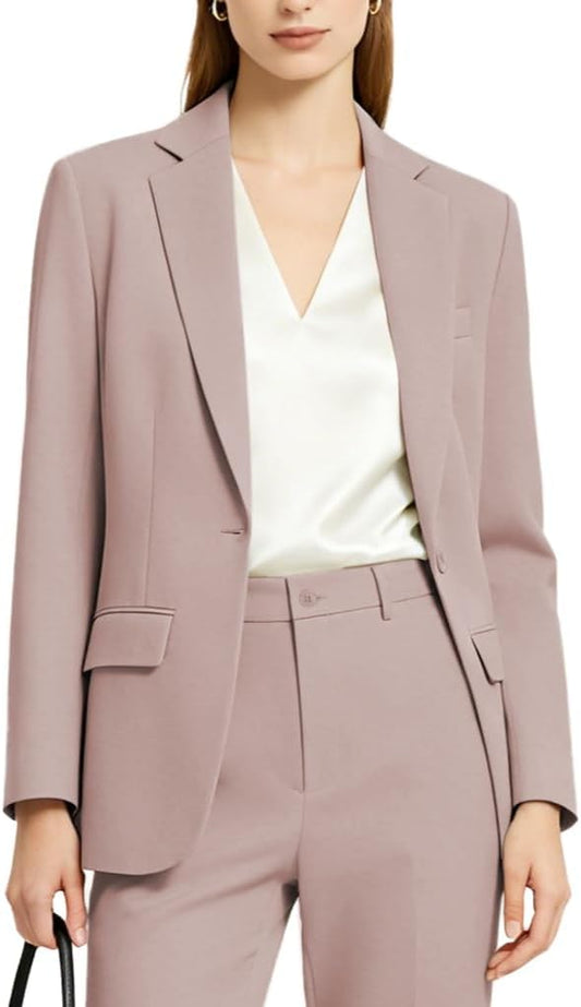 Women’s 2 Piece Suit Sets Formal Business Slim Fit Outfit Office Pantsuits