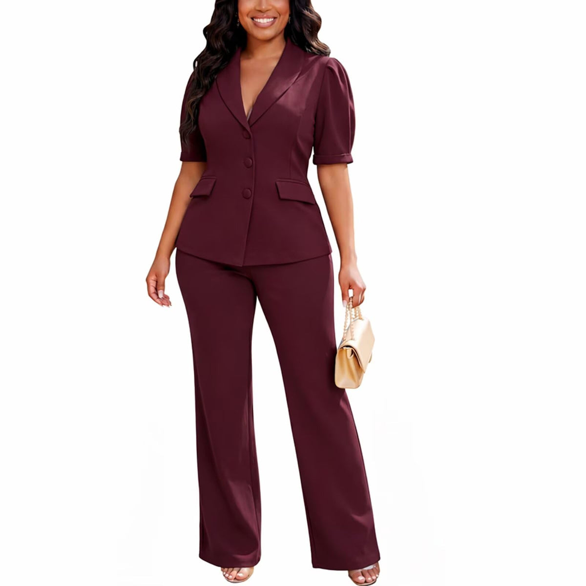 Kafiloe Pant Suits for Women Dressy 2 Piece Set Business Casual Outfits