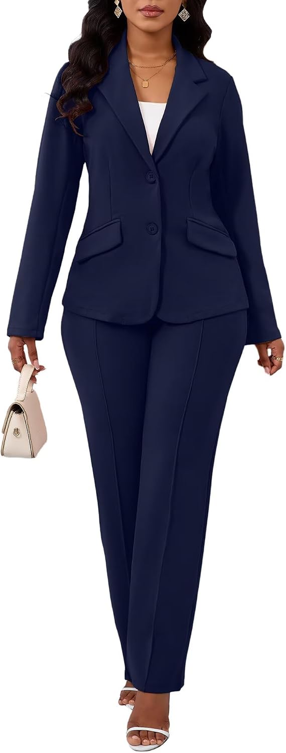 Kafiloe Women Suits 2 Piece Set Blazer Business Casual Outfit