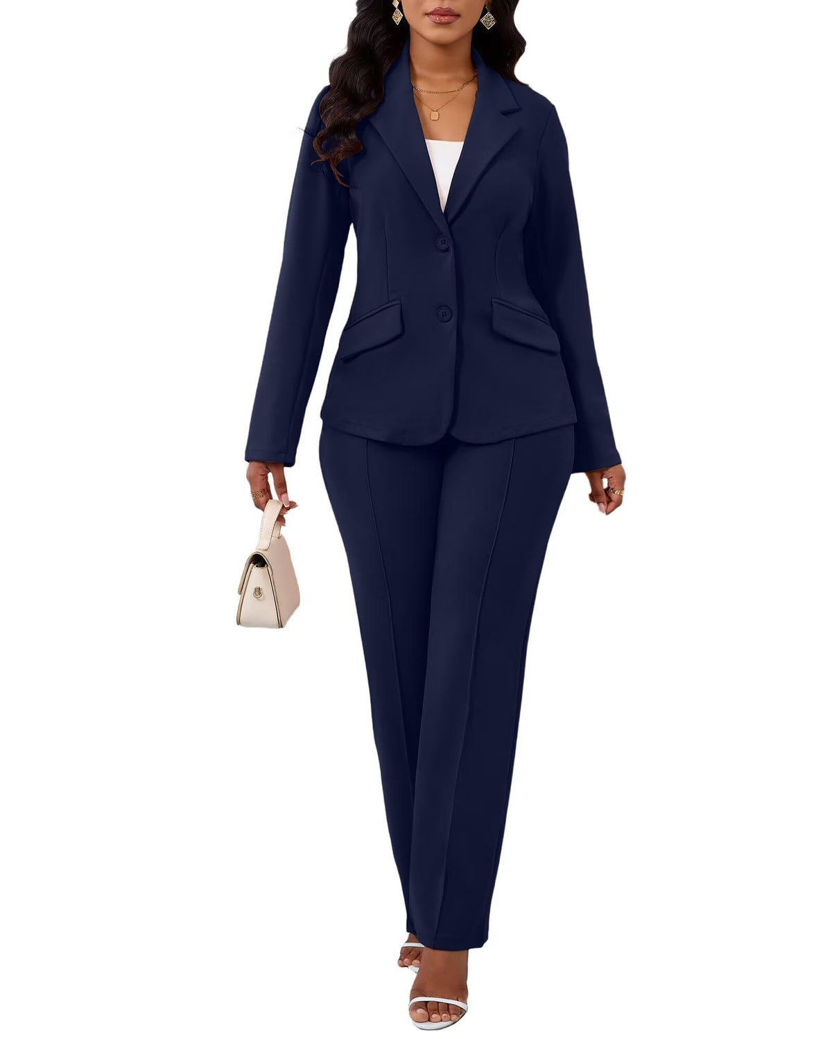 Kafiloe Women Suits 2 Piece Set Blazer Business Casual Outfit