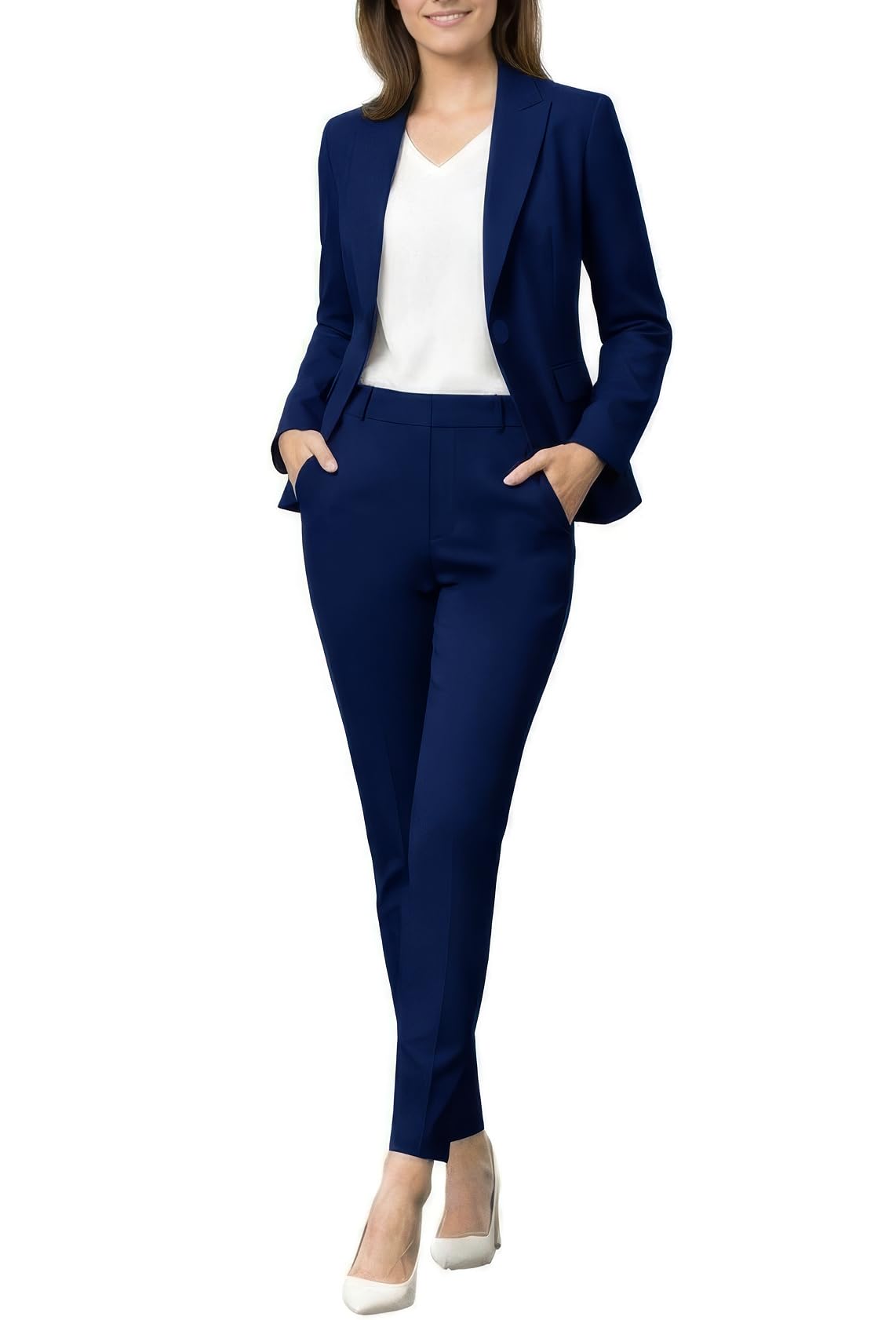 Marycrafts Women's Pant Suits Set – Professional Business Suiting Blazer and Pants 2 Piece Outfit