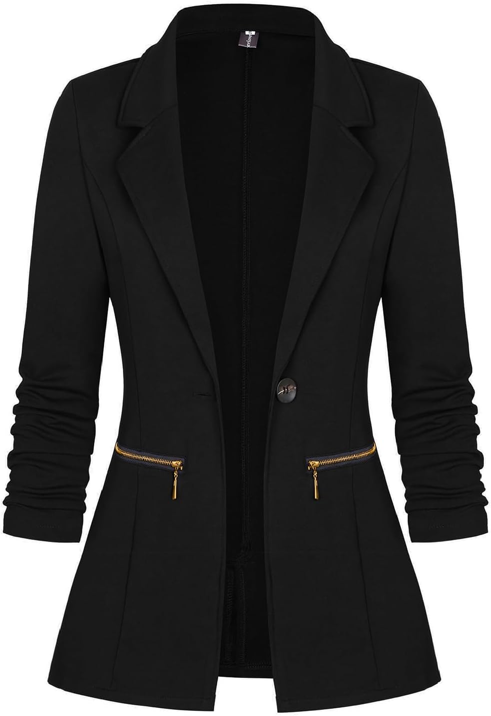 Genhoo Womens Casual Blazer Stretch Long Sleeve Work Office Suit Jacket