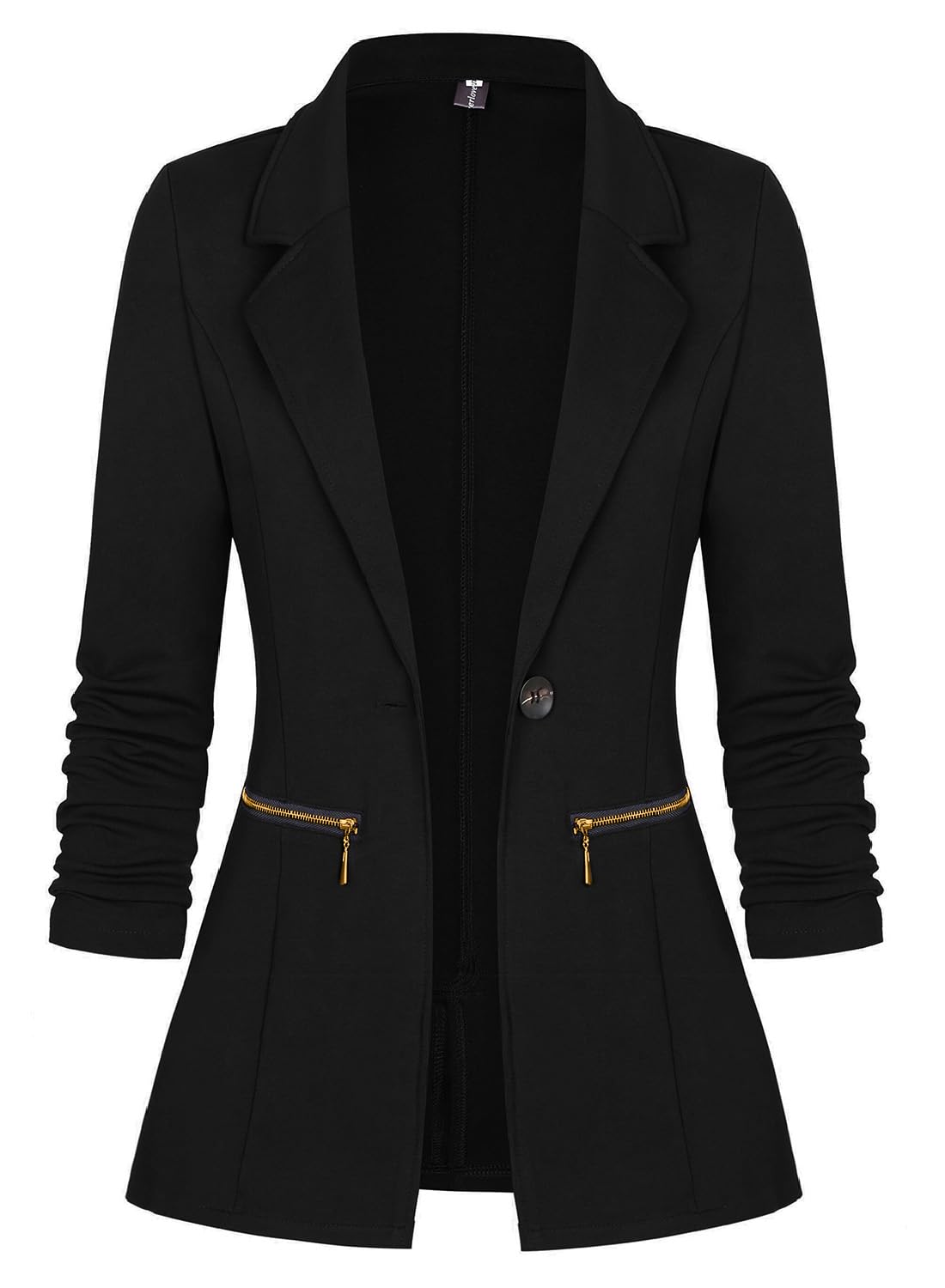 Genhoo Womens Casual Blazer Stretch Long Sleeve Work Office Suit Jacket