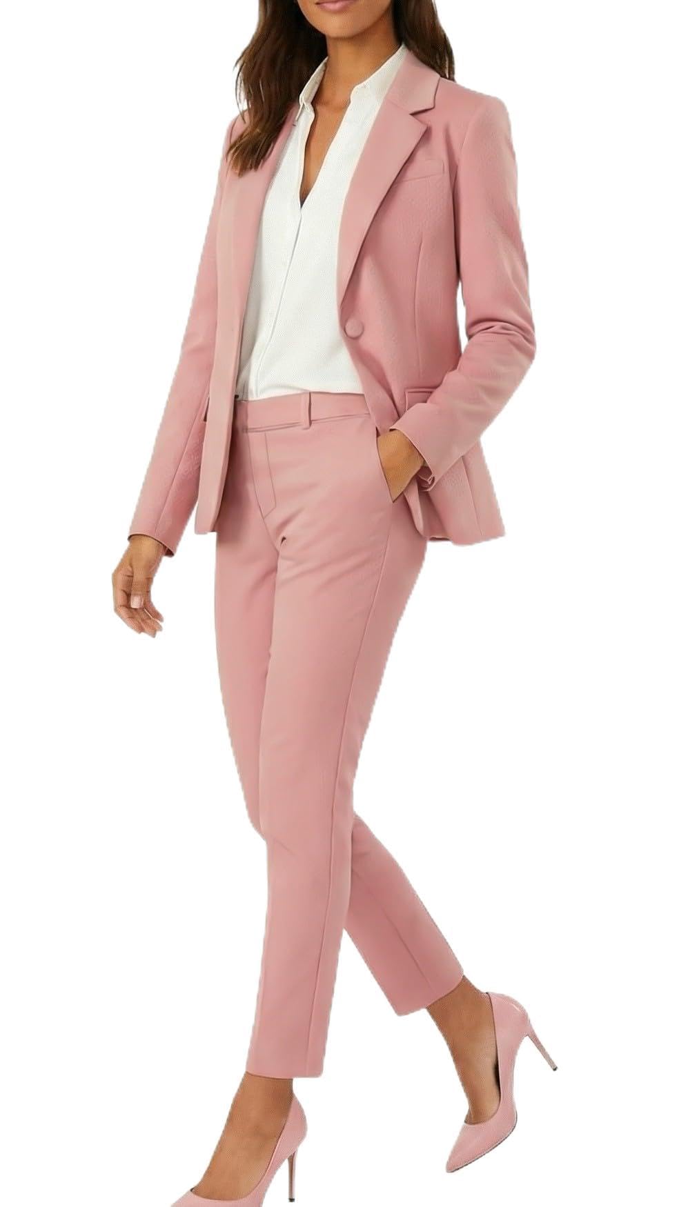 Marycrafts Women’s Two Piece Suits – Business Blazer Pant Suit Set, Professional Work Outfit for Office
