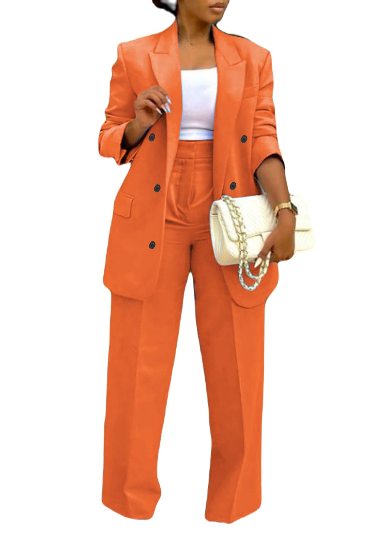 LROSEY Women's Blazer Sets 2 Piece Dressy Pants Suit Business Casual Set