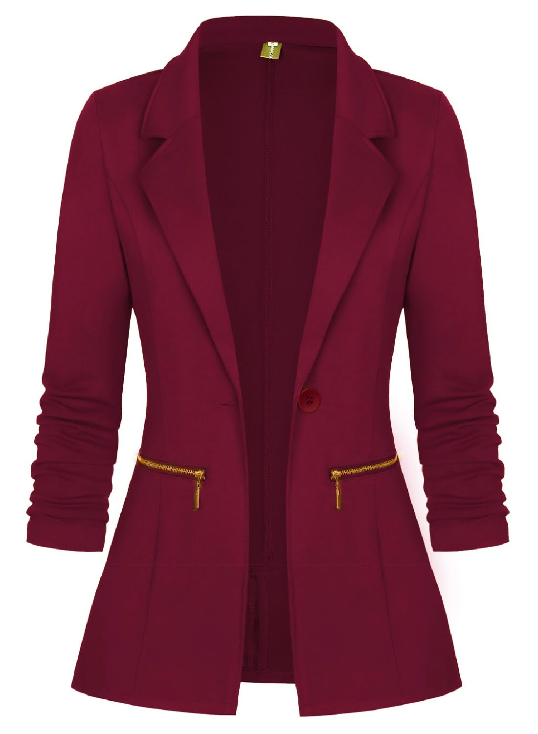 Genhoo Womens Casual Blazer Stretch Long Sleeve Work Office Suit Jacket
