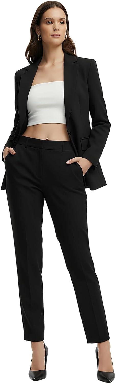 Women's 2 Piece Pant Suit Dressy Business Casual Outfits Professional