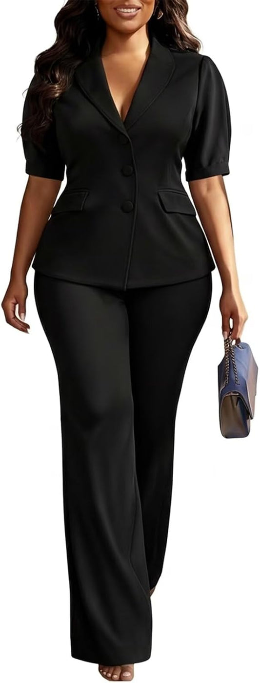Kafiloe Pant Suits for Women Dressy 2 Piece Set Business Casual Outfits