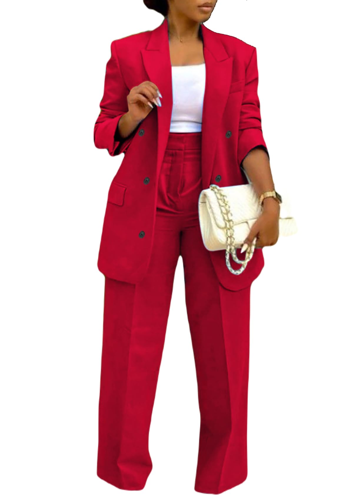 LROSEY Women's Blazer Sets 2 Piece Dressy Pants Suit Business Casual Set