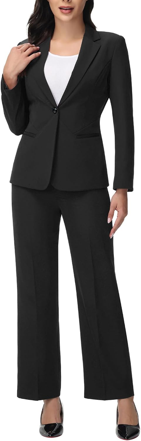 Women's 2 Piece Business Pants Suit Set Slim Fit