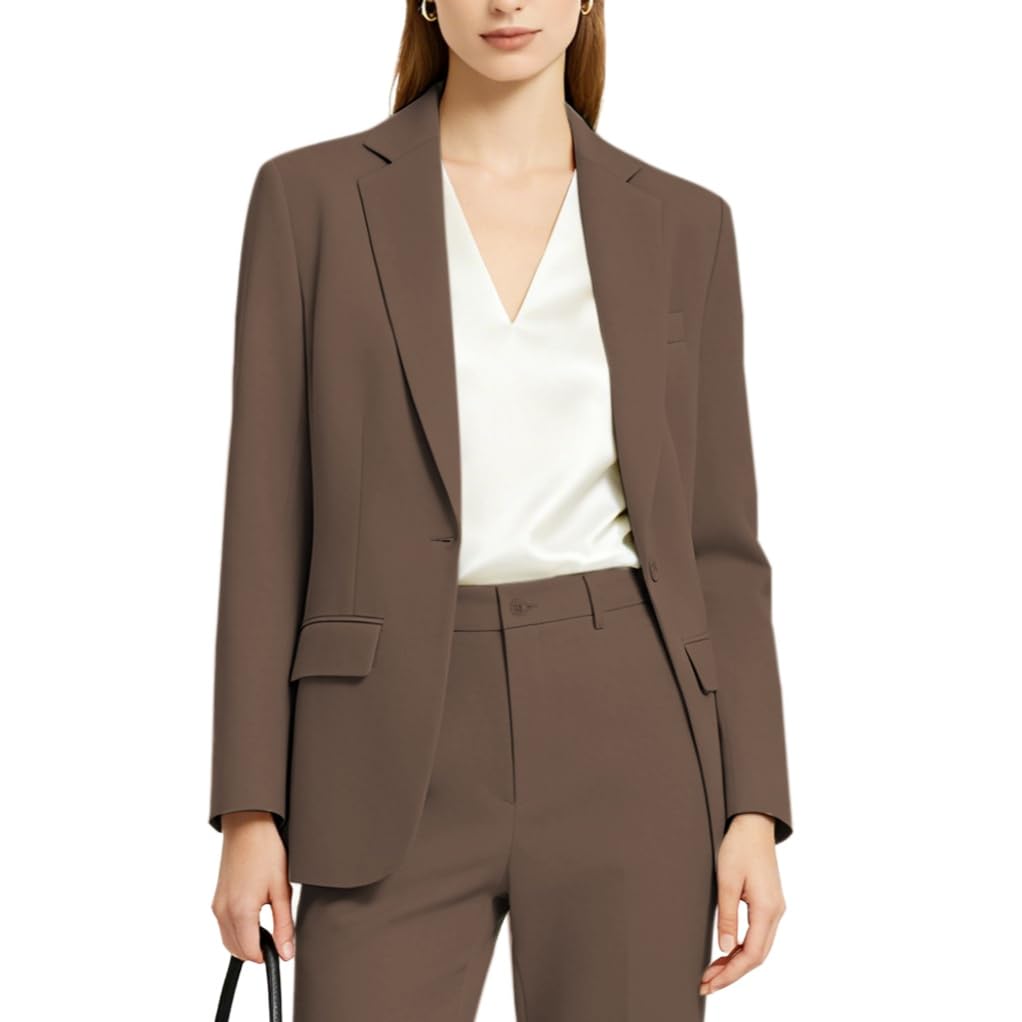 Women’s 2 Piece Suit Sets Formal Business Slim Fit Outfit Office Pantsuits