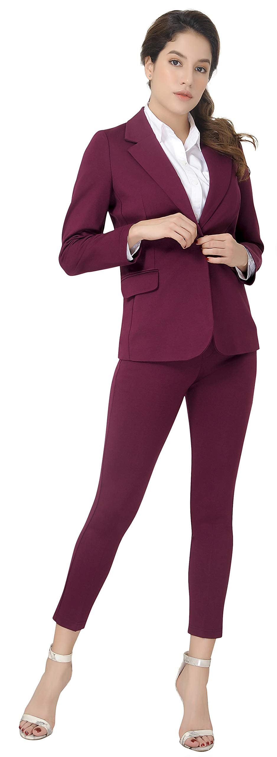 Marycrafts Women’s Two Piece Suits – Business Blazer Pant Suit Set, Professional Work Outfit for Office