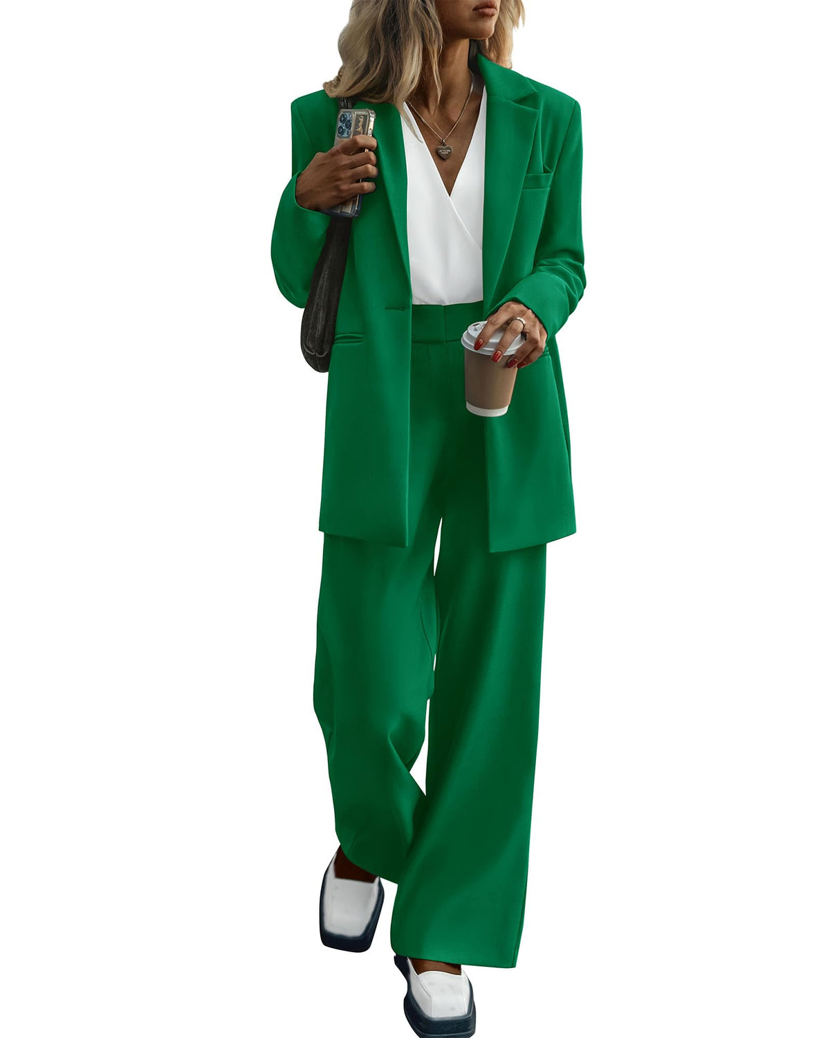 KIRUNDO Women Suits 2 Piece Set Business Dressy Pantsuit