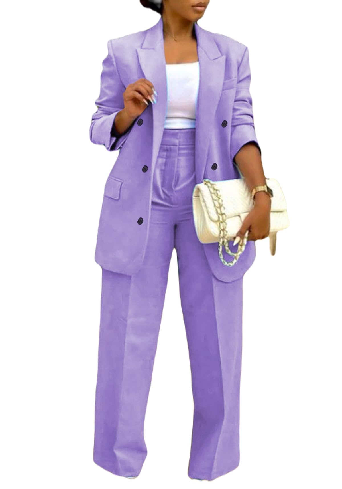 LROSEY Women's Blazer Sets 2 Piece Dressy Pants Suit Business Casual Set