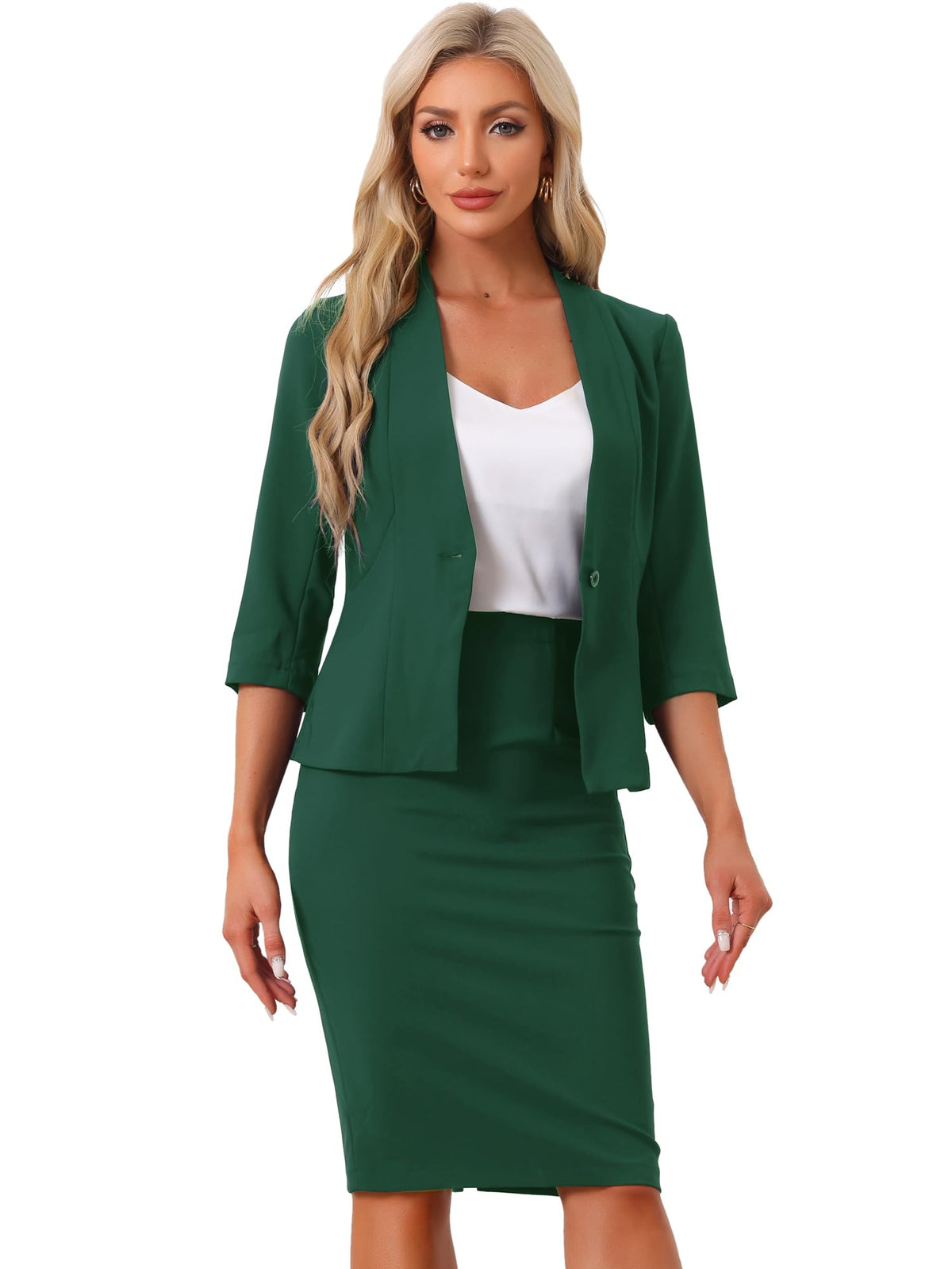 Allegra K Business Suit for Women 2 Piece Skirt Set Office Work Outfit