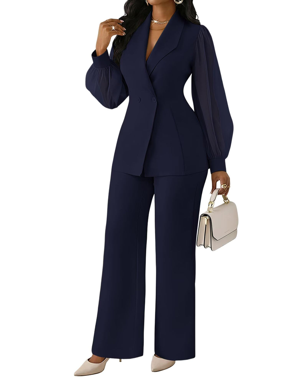 Kafiloe Women's Suits 2 Piece Set Business Casual Outfits