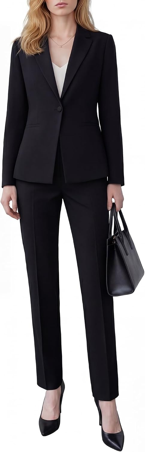 Women's 2 Piece Business Pantsuits Wrinkle Free Outfit