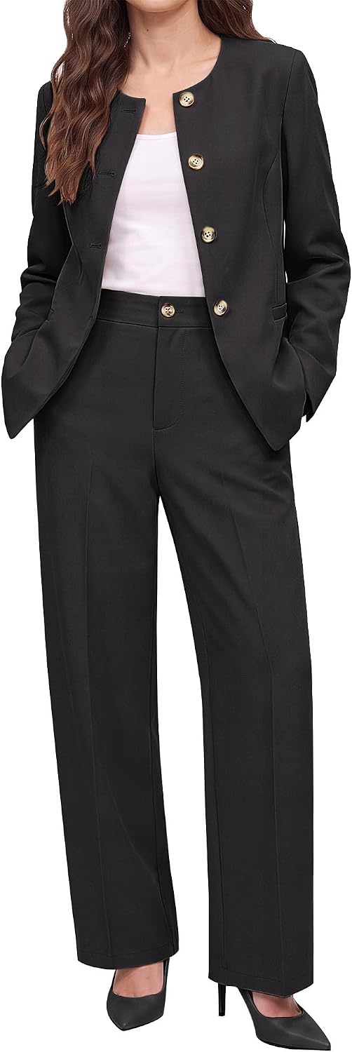 luvamia Pants Suits for Women Dressy 2 Piece Sets Business Casual Outfits